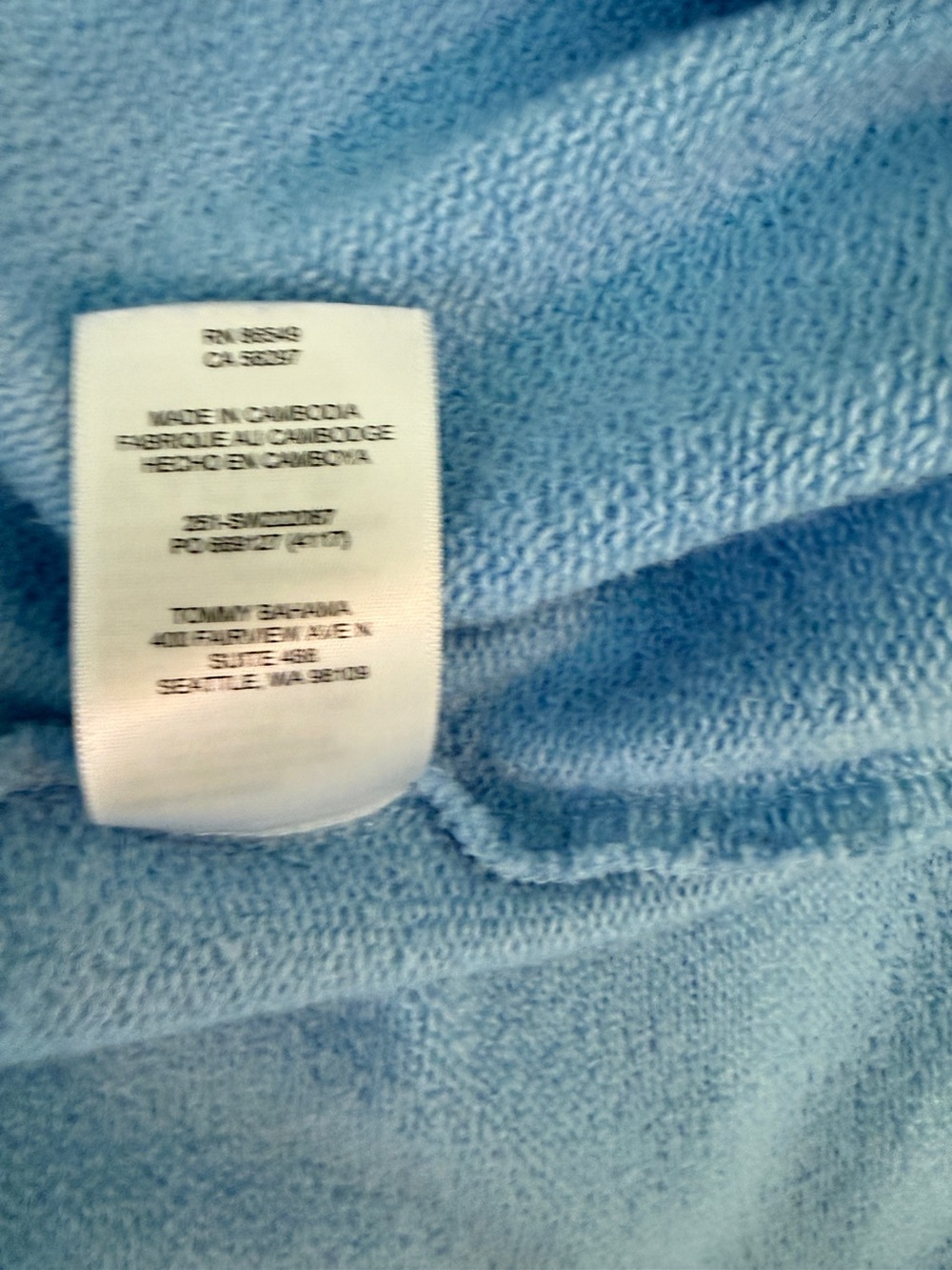 Tommy Bahama Marina Del Mar Light Blue Long-Sleeve Cotton Pullover NWOT Large - Picture 8 of 8